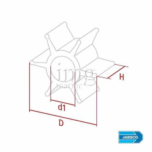 Girante Jabsco 920-0001 Neoprene - Disegno
