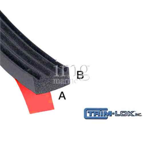 Guarnizione Trim-Lok profilo scanalato adesivo 3M