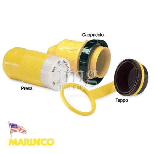Presa 16A MARINCO con cappuccio e tappo