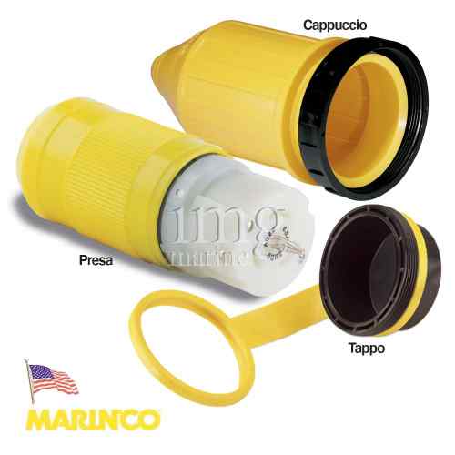 Presa 63A MARINCO con cappuccio e tappo