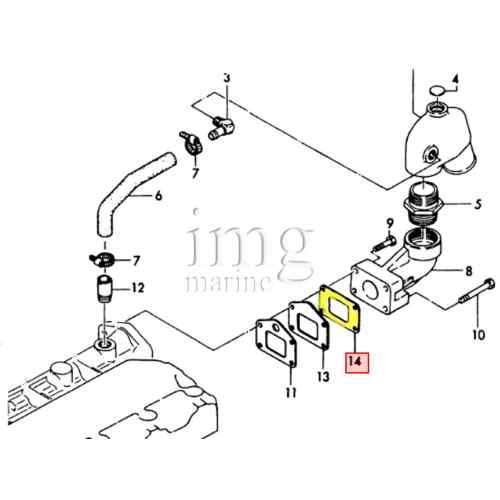 Guarnizione scarico Yanmar 2/3YM GM/F