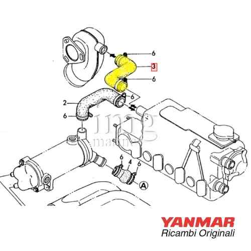 Tubo scambiatore acqua di mare uscita 4JH2