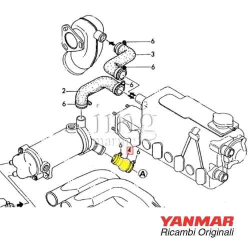 Manicotto scambiatore acqua di mare 4JH2