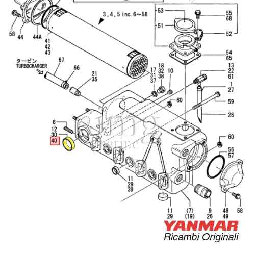 Tappo 2 scambiatore di calore Yanmar