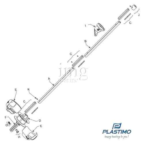 Ricambi avvolgifiocco 609-T Plastimo disegno
