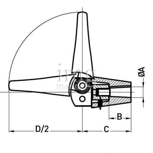 Mozzo linea asse elica abbattibile
