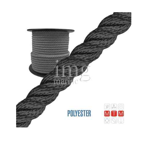 Cima 3 legnoli Poliestere HT in bobina nero