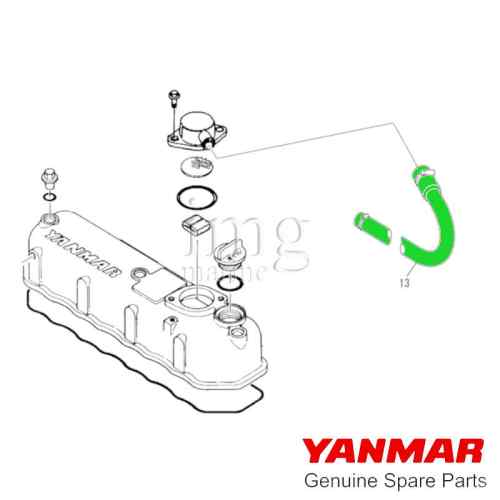 Tubo di sfiato 4jh3-dte Yanmar 129672-03090
