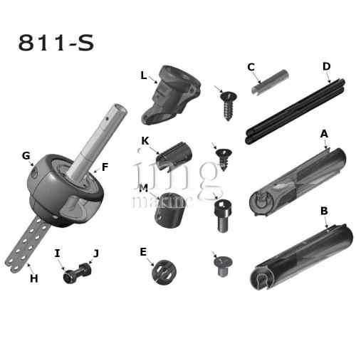 Ricambi avvolgifiocco 811-S Plastimo - Esploso