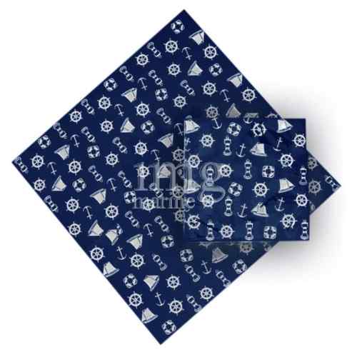 Tovaglioli di carta blu decorati