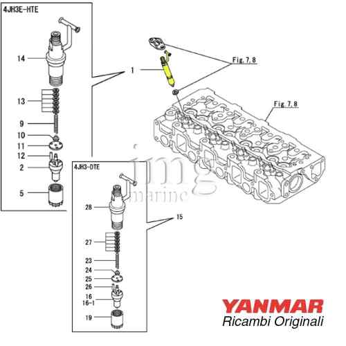 Ricambio iniettore 4JH3-DTE/HTE