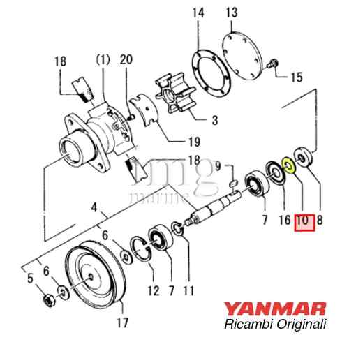 Distanziale pompa Yanmar 2GM20F