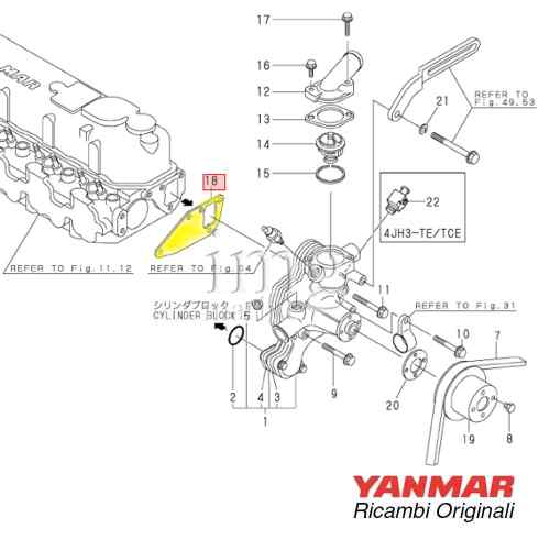 Guarnizione 129486-42050 pompa acqua dolce 4JH3 Yanmar