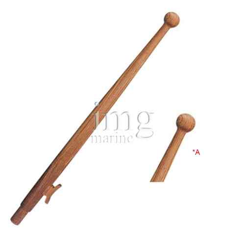 Asta portabandiera in Teak castagnola sferica