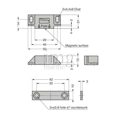 Arresto magnetico sigillato Sugatsune misure