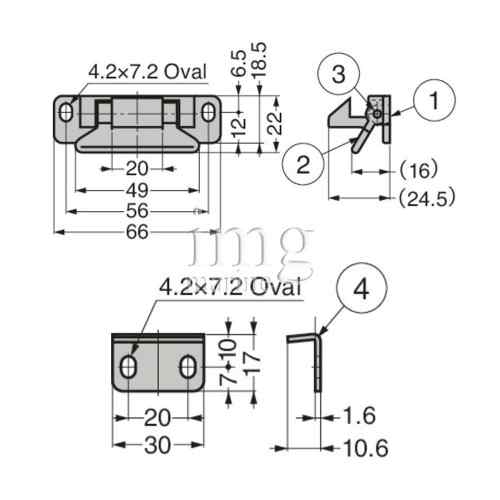 Arresto a Scatto Lamp Sugatsune misure
