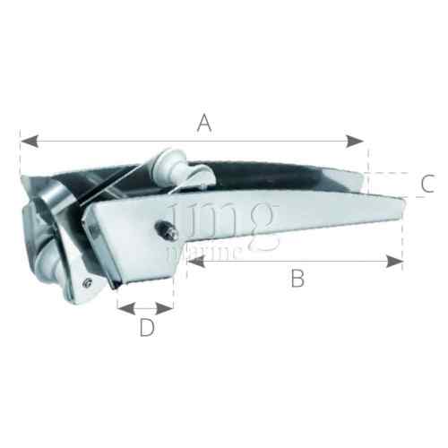 Disegno Musone di prua basculante in acciaio inox