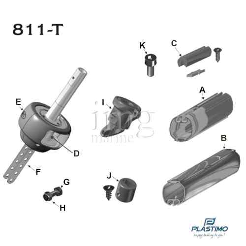 Ricambi avvolgifiocco 811-T Plastimo - Esploso