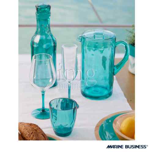 Bottiglia bicchiere e brocca Happy Turquoise infrangibile Marine Business