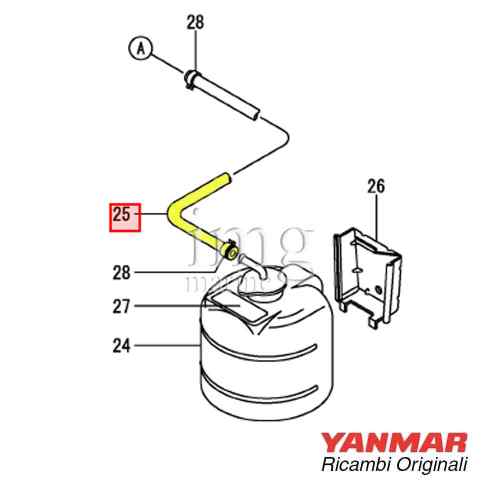 Tubo serbatoio di espansione refrigerante 3JH/4JH Yanmar