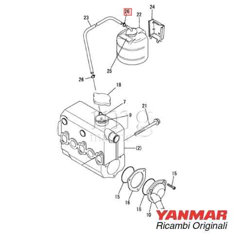 Fascetta stringitubo serbatoio refrigerante serie GM Yanmar