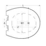 Disegno Asse seduta in plastica per WC Compact