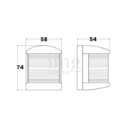 Fanali di navigazione serie CROCE Easy LED 12m misure esterne
