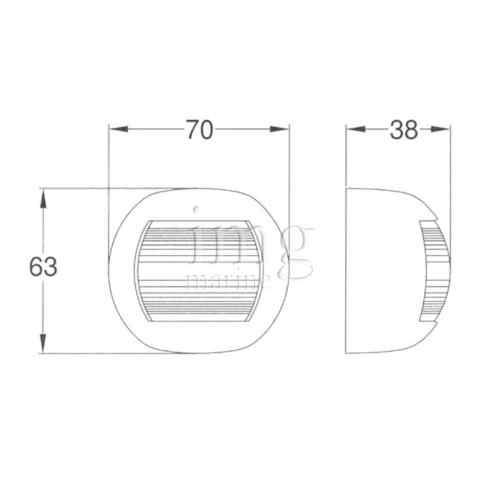 Fanali di navigazione serie ORSA Easy LED 12m - Misure