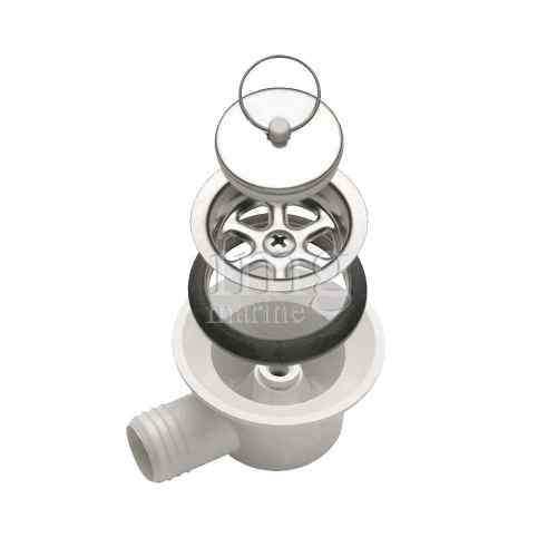 Piletta a gomito per scarico diametro 25 per foro di scarico 40 mm