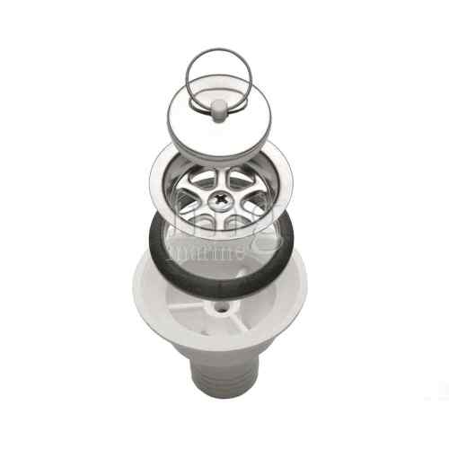 Piletta dritta per scarico diametro 25 per lavelli con foro 40 mm