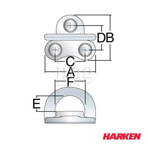 Golfare a scomparsa Harken 3 Fori disegno