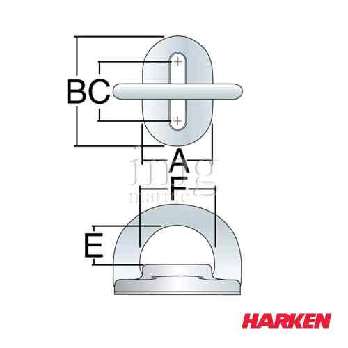 Golfare a scomparsa Harken 2 Fori misure