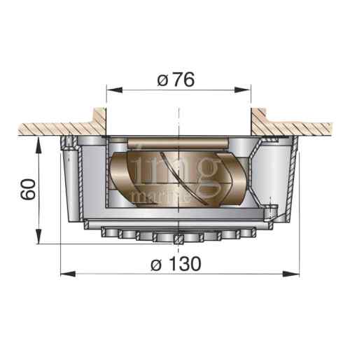 Estrattore per Aeratori da coperta UFO Vetus - Misure