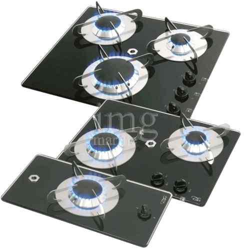 Fornelli a gas Chrystal con piano in vetro temperato - CAN
