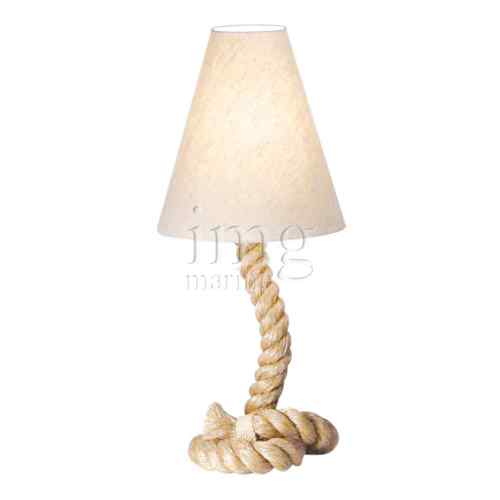 Lampada da tavolo con supporto in canapa
