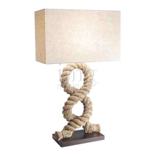 Lampada da tavolo con supporto in canapa H 72,5