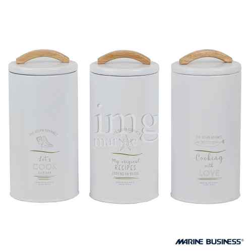 Barattoli grandi Menorca Marine Business - Set 3 pezzi colore Bianco