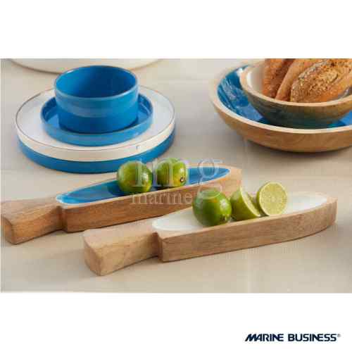 Stoviglie Maldivas e Sardine Cocoa Bianco e Blu