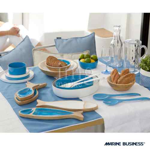 Stoviglie Maldivas e serie Cocoa in legno Bianco e Blu