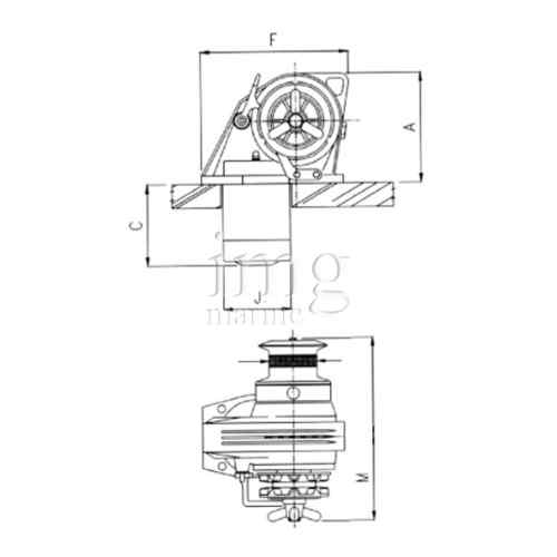 Verricello salpa ancora Lofrans Kobra 1000W MISURE