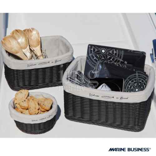 Cestini colore Nero Hawaii Marine Business in rattan sintetico