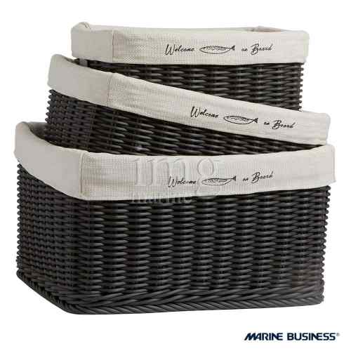 Ceste Set 3 pezzi serie Hawaii colore Nero Marine Business