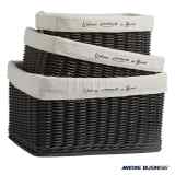 Ceste Set 3 pezzi serie Hawaii colore Nero Marine Business