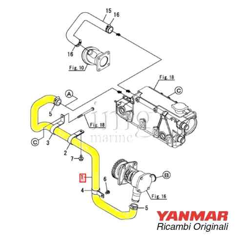 Tubo acqua di mare 4JH4-4JH5