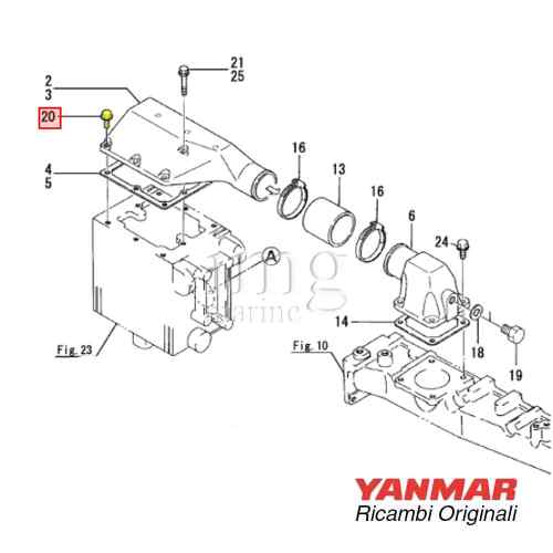Perno M6x20 Yanmar 10pz