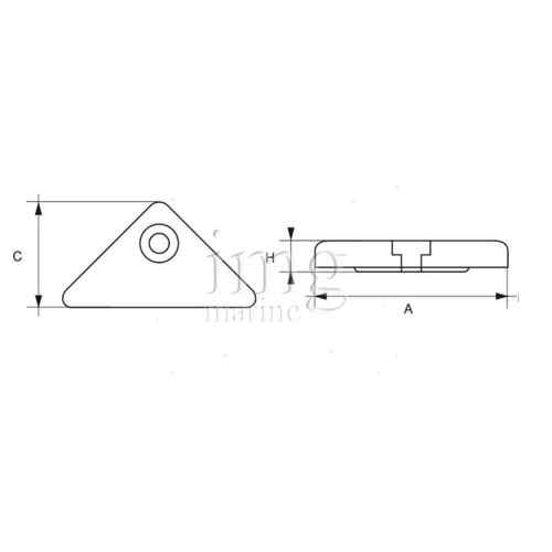 Anodo placca per piede Duo Prop basso VOLVO 290 misura