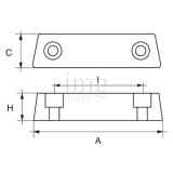 Anodo barra lunga per piede Duo Prop basso VOLVO 290 misure