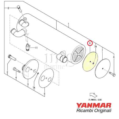 Guarnizione scambiatore acqua 119773-44080 Yanmar 6LPA-STP2 6LPA-STZP2 6LPA-STP3