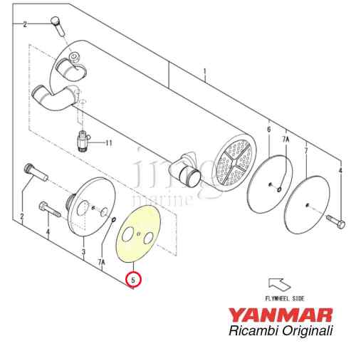 Guarnizione per scambiatore acqua 119773-44080 Yanmar 6LPA-STP2 6LPA-STZP2 6LPA-STP3