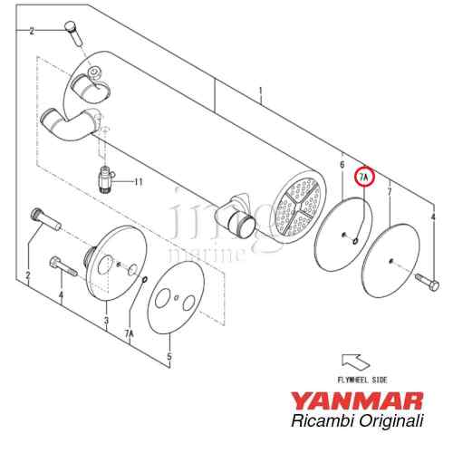 Guarnizione scambiatore acqua 119773-44080 Yanmar 6LPA-STP2 6LPA-STZP2 6LPA-STP3